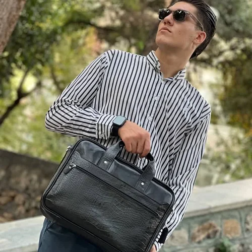کیف اداری چرم ما طرح کرو چرم طبیعی